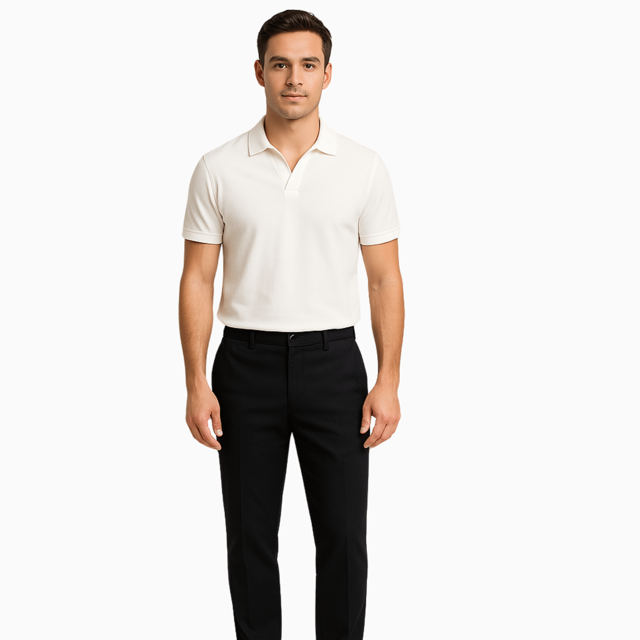 Cotton V - Neck Polo - Tailored Mone