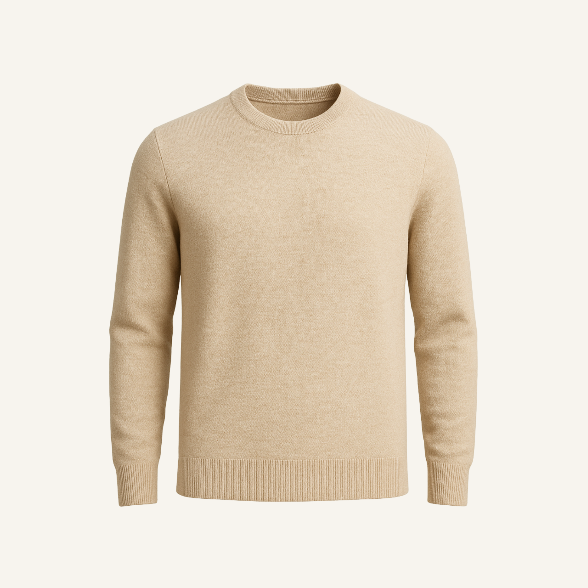 Beige sweater on a light beige background