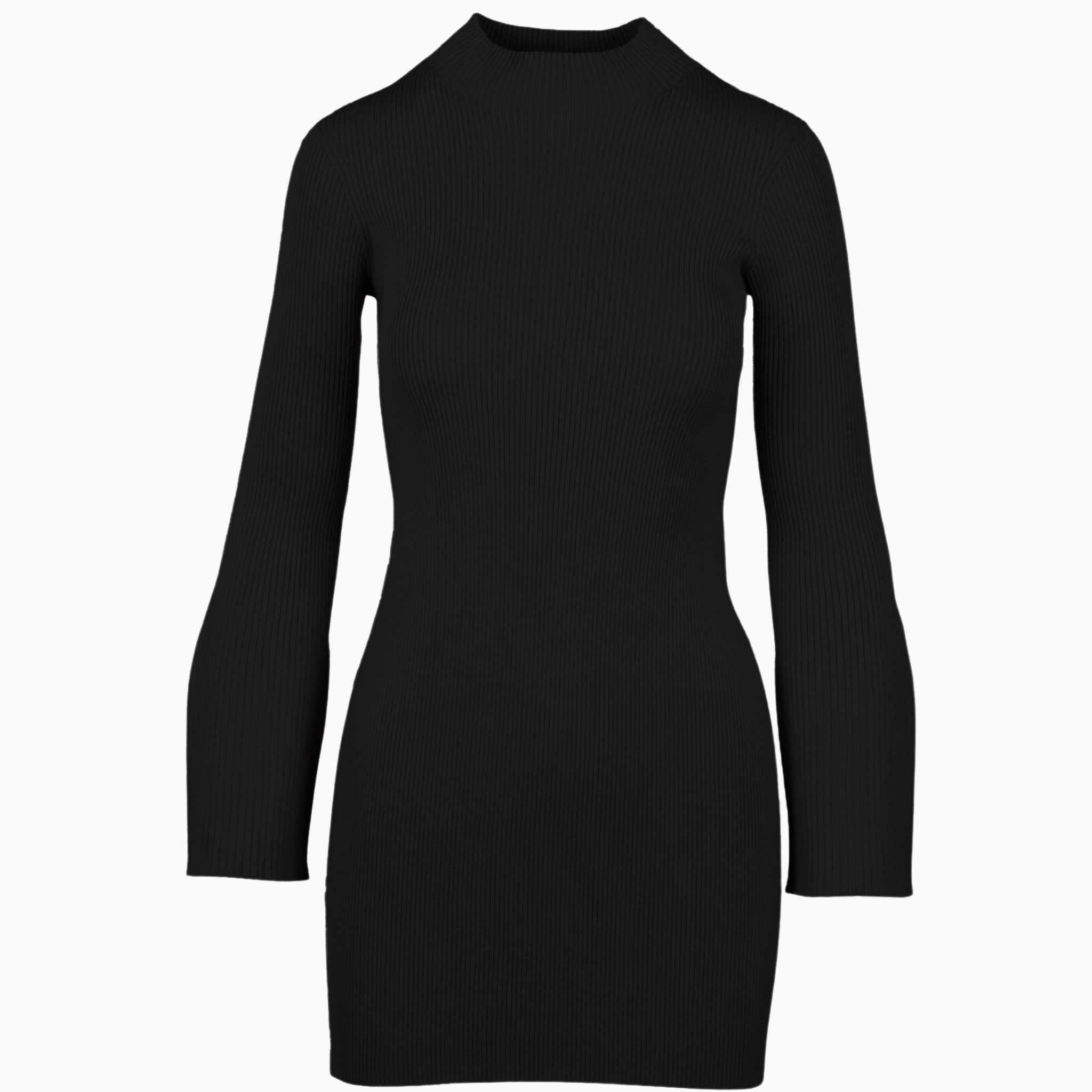 Black Ribbed Dress - Tailored Mone