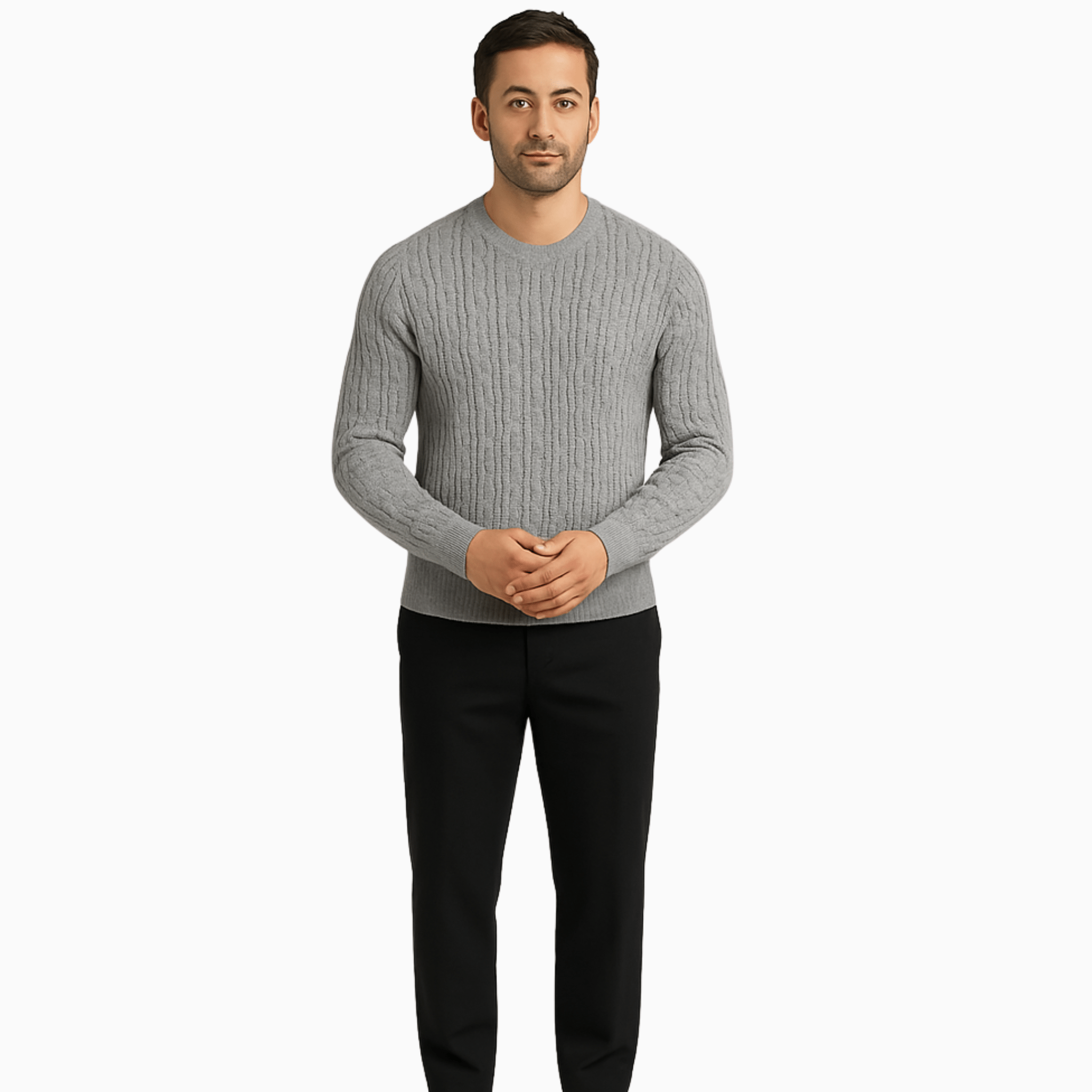 Cable - Knit Cotton Sweater - Tailored Mone
