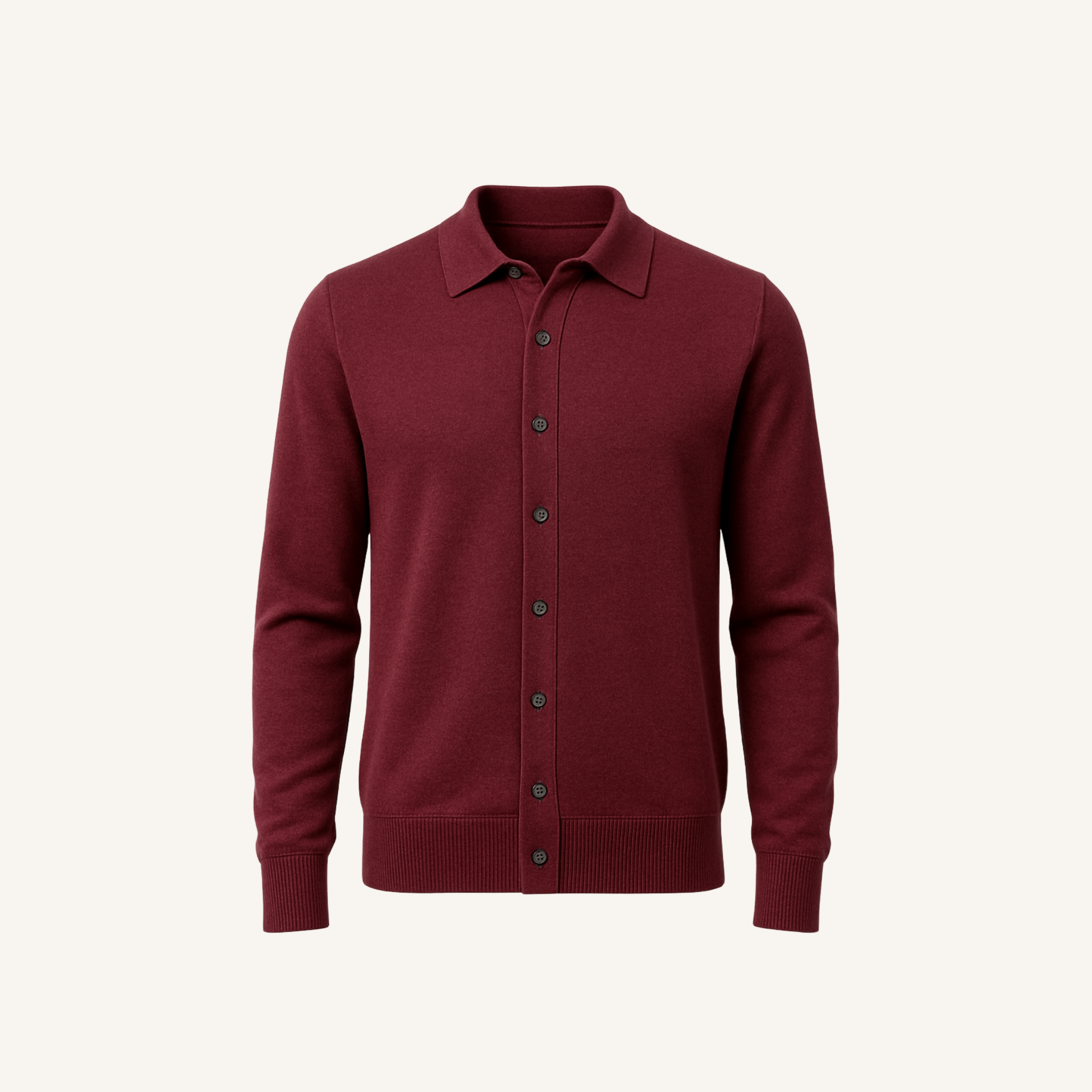 Merlot Polo Cardigan Sweater