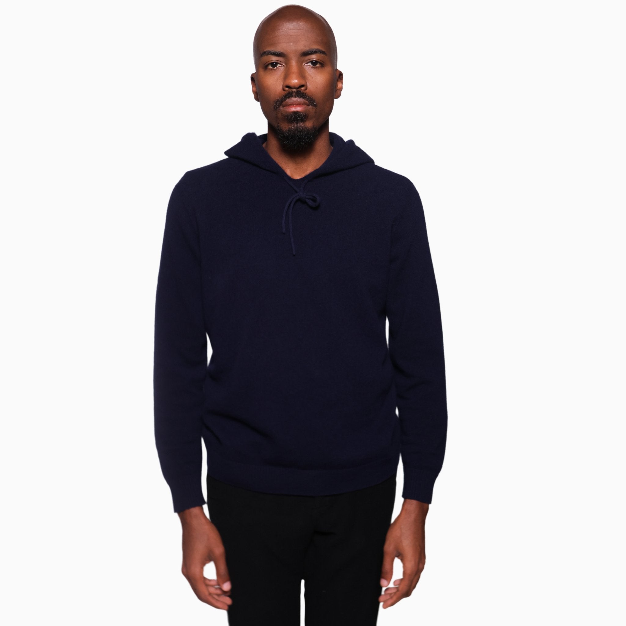 Navy Cashmere Hoodie - Tailored Mone