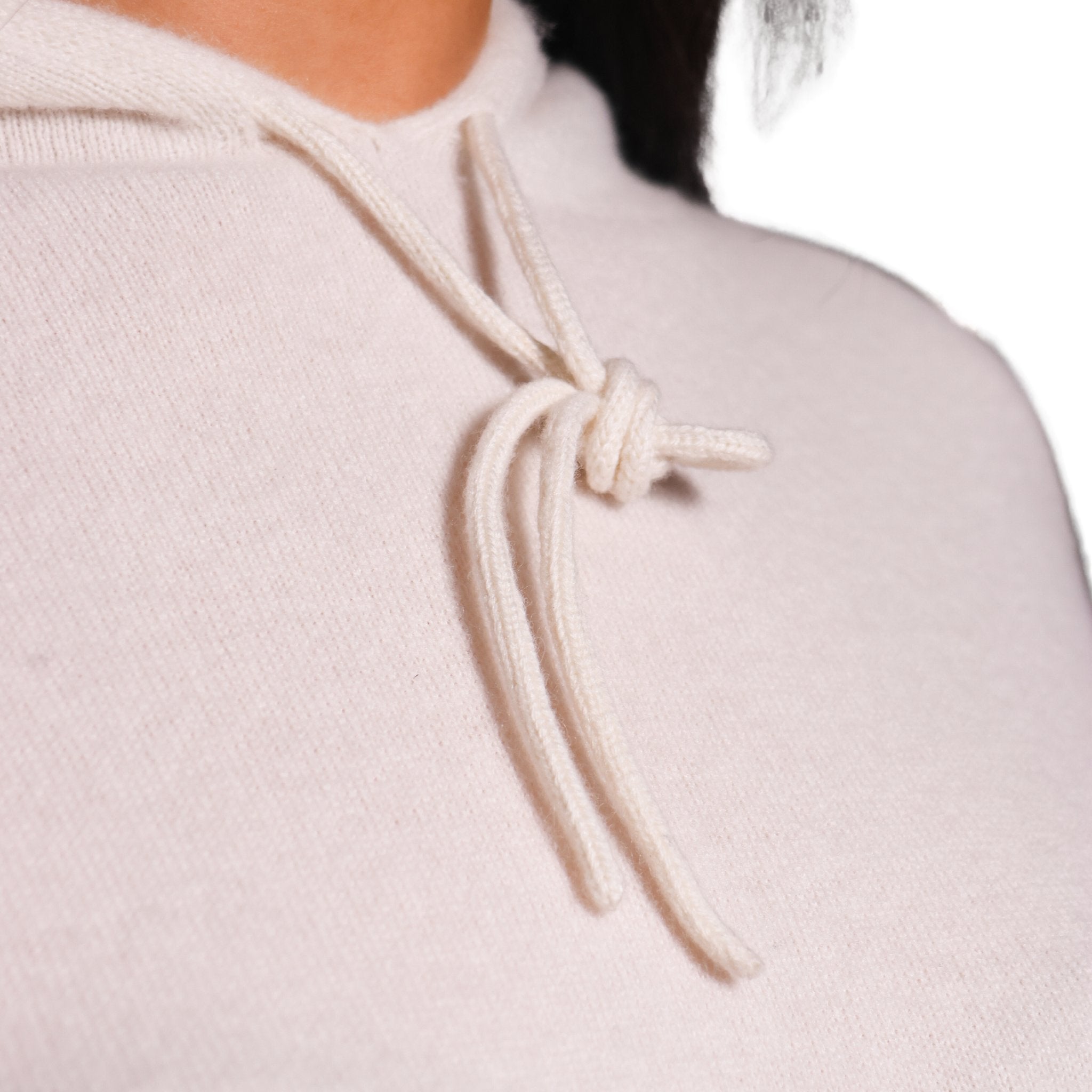 Ivory Cashmere Hoodie - Tailored Mone