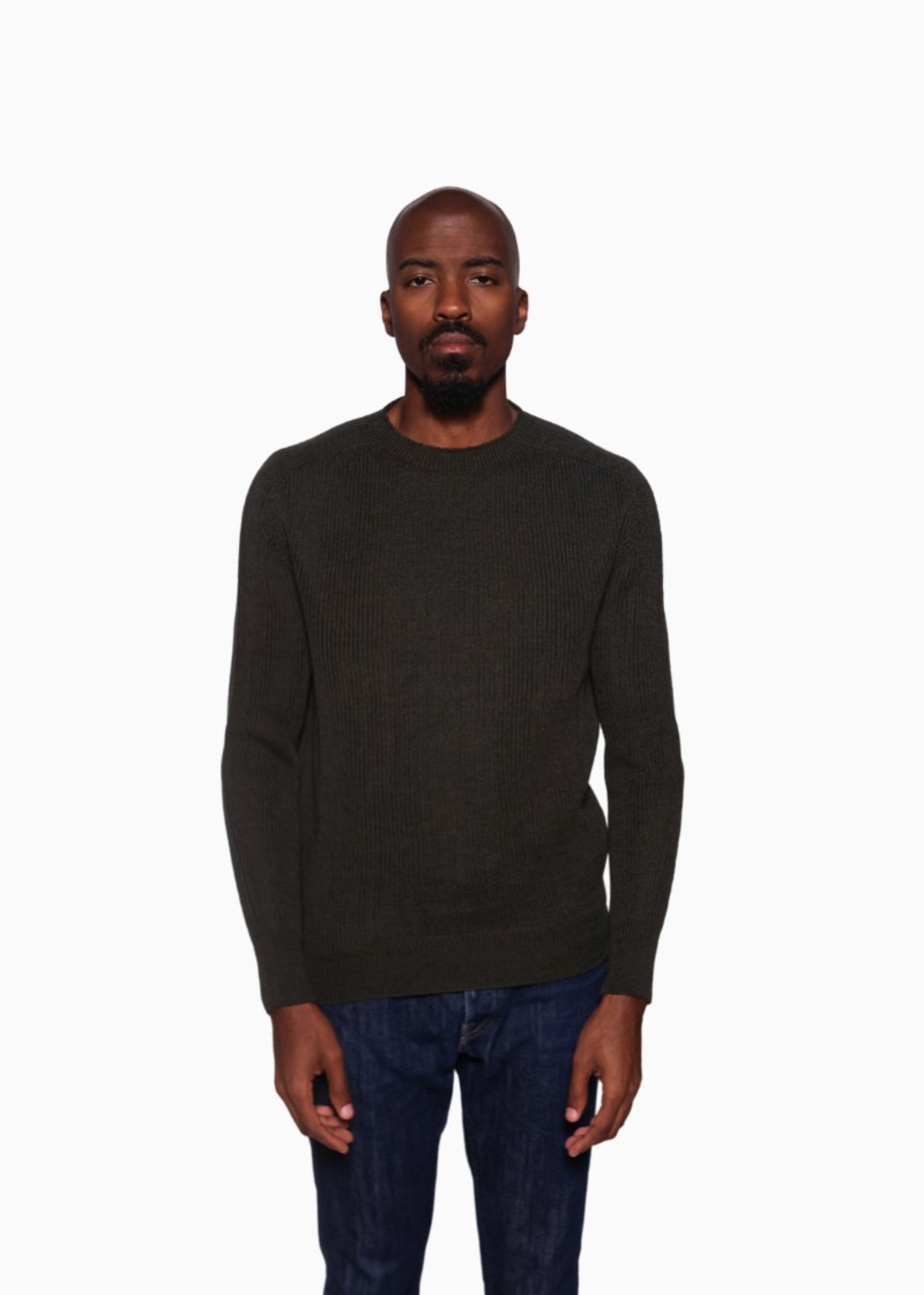 Forest Green Crew Neck Jumper - TailoredMone